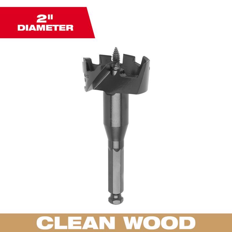 Milwaukee 2 in. X 6 in. L Heat-Treated Steel Self-Feed Drill Bit Hex Shank