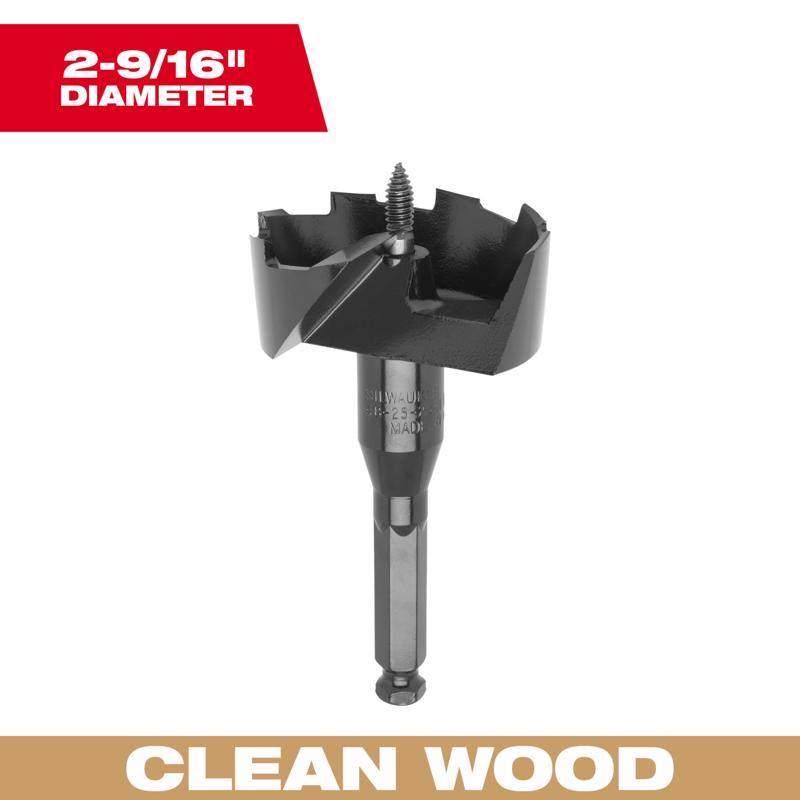 Milwaukee 2-9/16 in. X 6 in. L Heat-Treated Steel Self-Feed Drill Bit Hex Shank