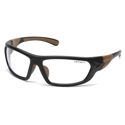 Carhartt Carbondale Anti-Fog Safety Glasses Clear Lens Black/Tan Frame