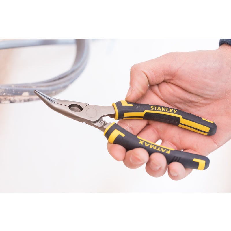 Stanley FatMax 6-3/8 in. Carbon Steel Bent Long Nose Pliers/Cutter