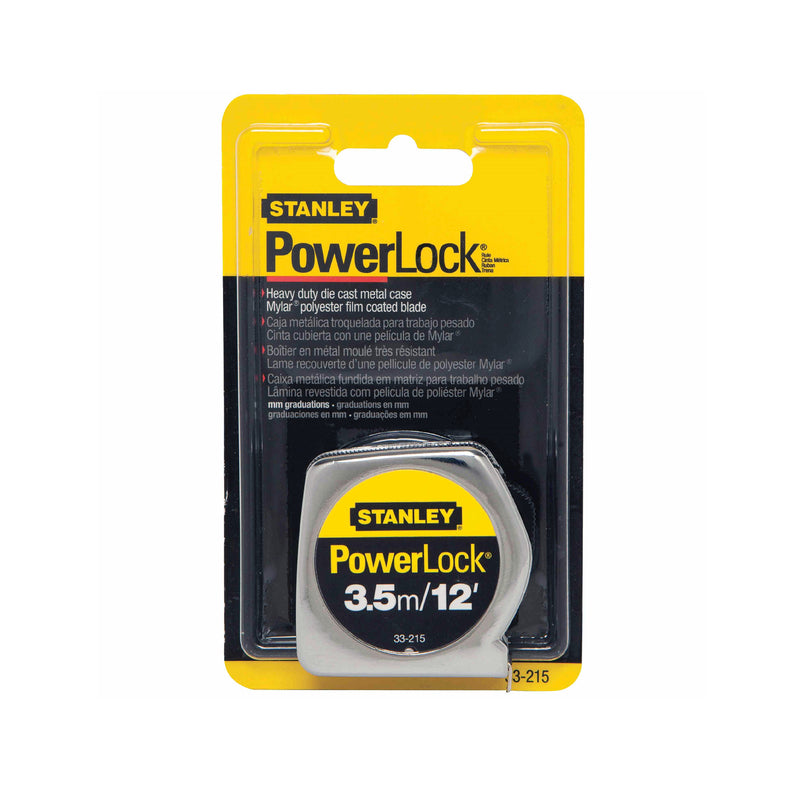 Stanley PowerLock 12 ft. L X 0.5 in. W Compact Tape Measure