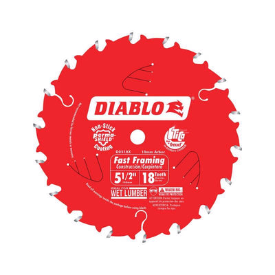 Diablo 5-1/2 in. D X 10 mm Fast Framing TiCo Hi-Density Carbide Trim Saw Blade 18 teeth