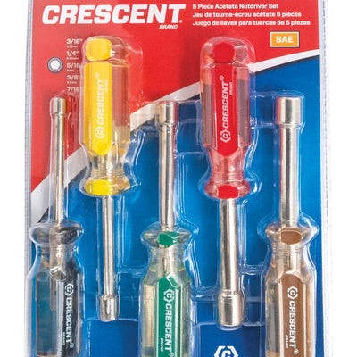 Crescent SAE Acetate Acetate Nutdriver Set 6-3/4 in. L 5 pc