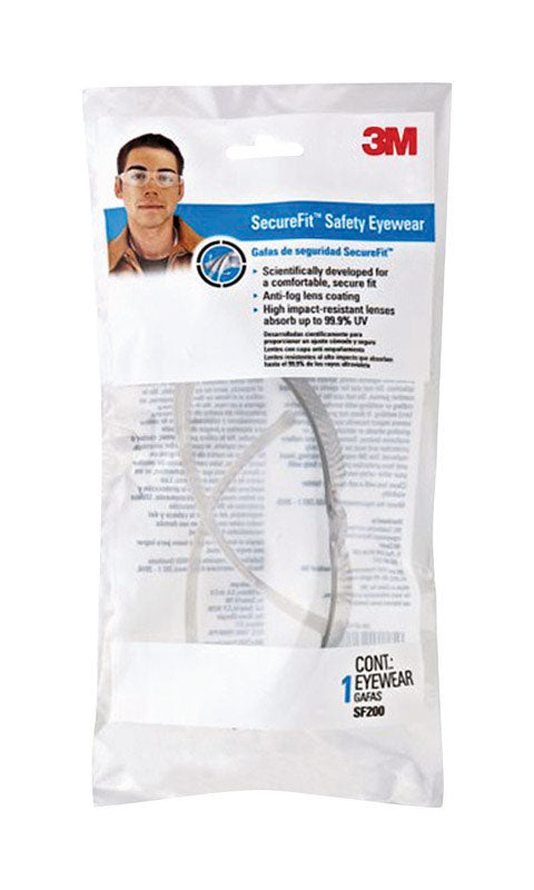 3M SecureFit Anti-Fog Safety Glasses Clear Lens Clear Frame