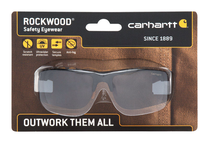 Carhartt Rockwood Anti-Fog Safety Glasses Gray Lens Black Frame