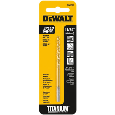 DeWalt 11/64 in. X 3.25 in. L High Speed Steel Split Point Drill Bit Straight Shank