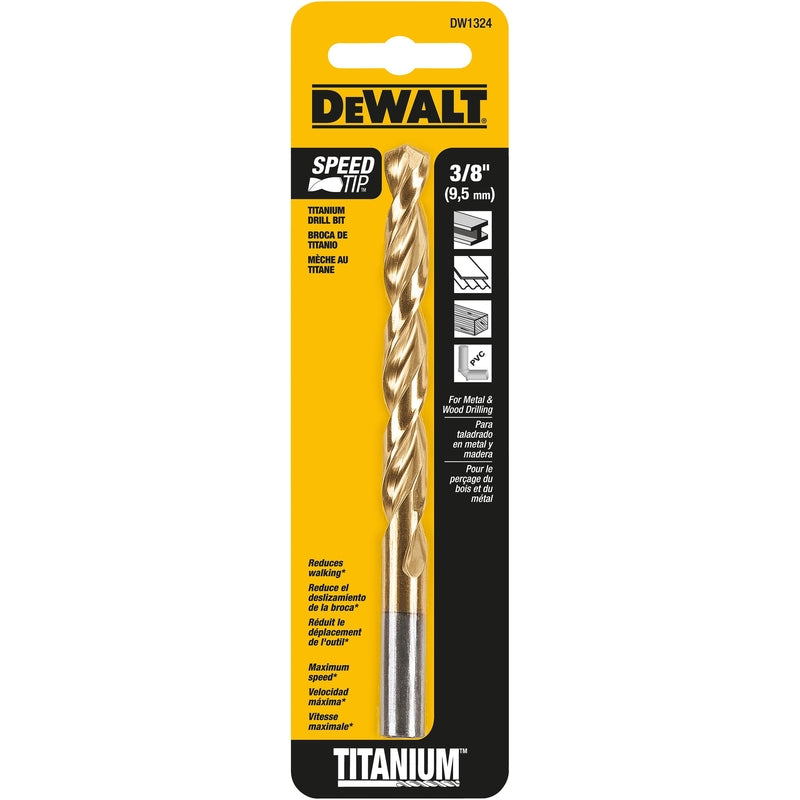 DeWalt 3/8 in. X 5 in. L High Speed Steel Split Point Drill Bit Straight Shank