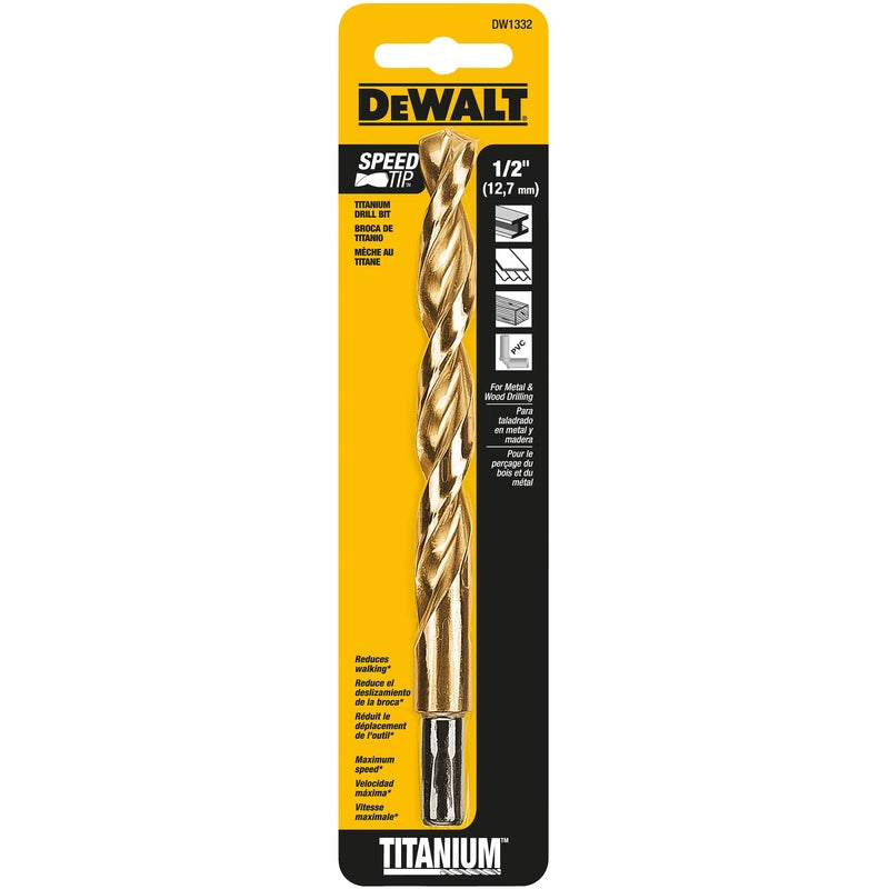 DeWalt 1/2 in. X 6 in. L High Speed Steel Split Point Drill Bit Straight Shank