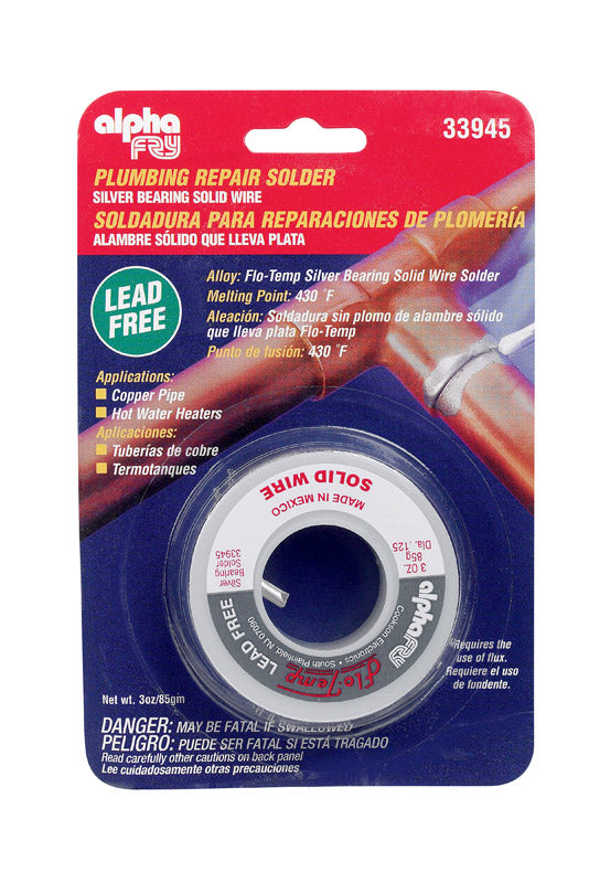 Alpha Fry 3 oz Lead-Free Plumbing Solder 0.125 in. D Silver-Bearing Alloy