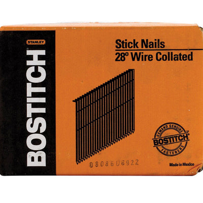 Bostitch 2 in. L X 11 Ga. Straight Strip Galvanized Framing Nails 28 deg 2000 pk