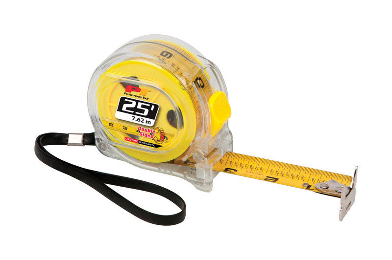 Performance Tool 25 ft. L X 1 in. W Double Sided Tape Measure