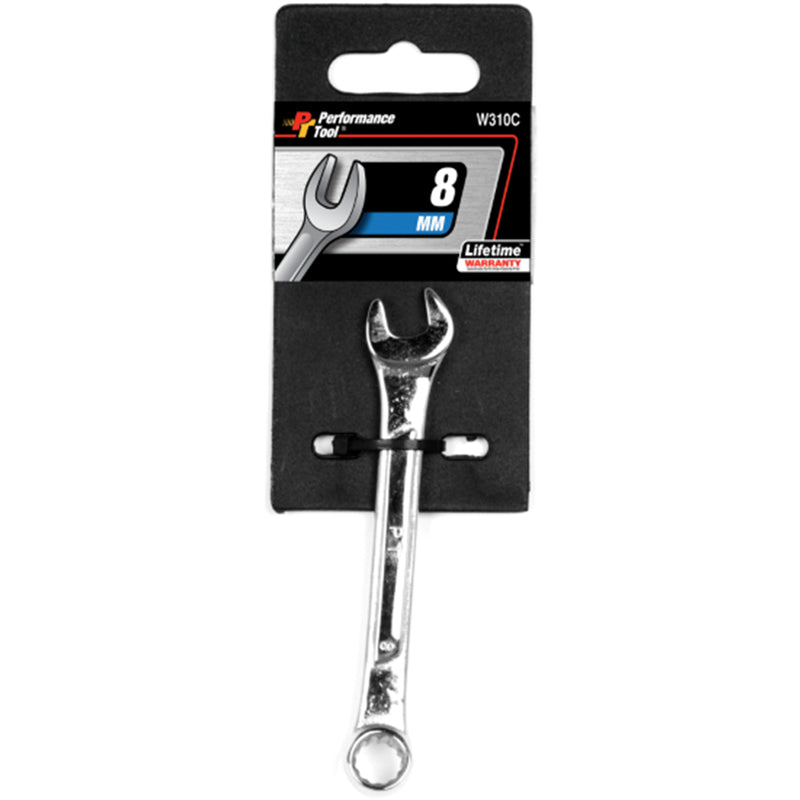 Performance Tool 8 mm X 8 mm 12 Point Metric Combination Wrench