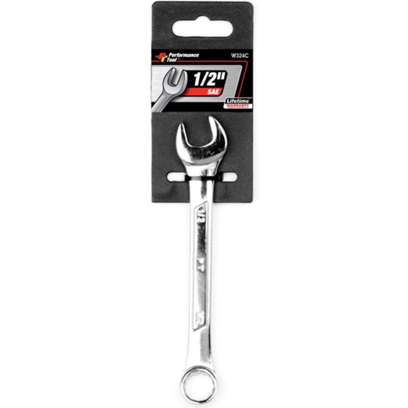 Performance Tool 1/2 in. X 1/2 in. 12 Point SAE Combination Wrench