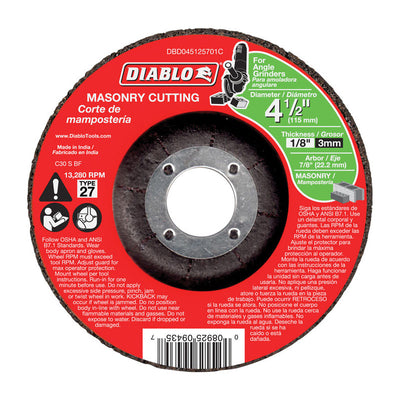 Diablo 4-1/2 in. D X 7/8 in. Silicon Carbide Masonry Cut-Off Disc