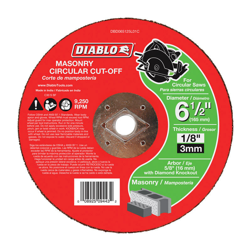 Diablo 6-1/2 in. D X 5/8 in. Silicon Carbide Masonry Circular Cut-Off Disc