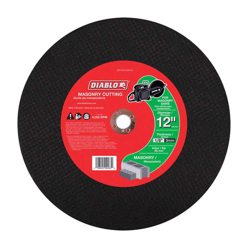 Diablo 12 in. D X 20 mm Silicon Carbide Masonry Cut-Off Disc