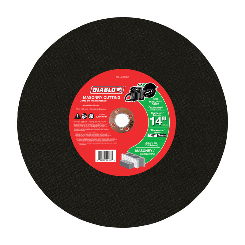 Diablo 14 in. D X 1 in. Silicon Carbide High Speed Masonry Cut-Off Disc