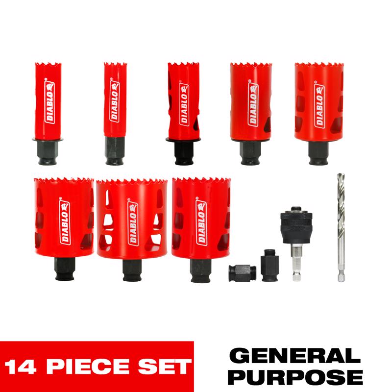 Diablo Snap-Lock Plus Bi-Metal Diablo Mandrel 2-3/8 in. L Hole Saw Kit