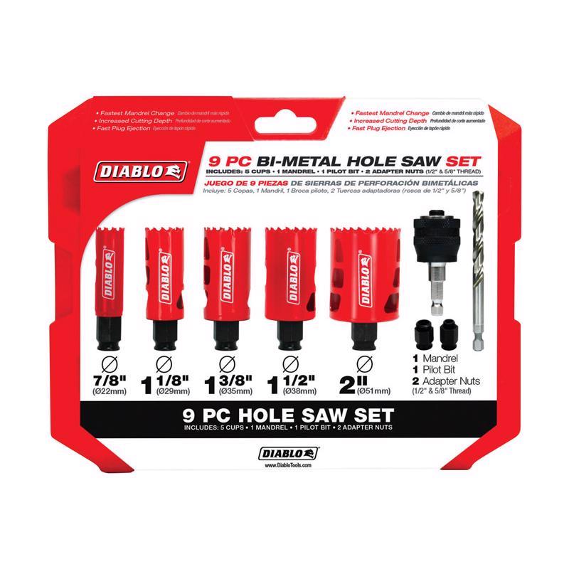 Diablo Snap-Lock Plus Bi-Metal Diablo Mandrel 2-3/8 in. L Hole Saw Kit