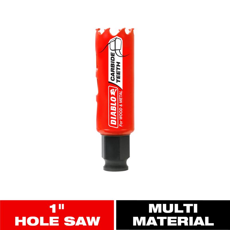 Diablo Snap-Lock Plus 1 in. Carbide Tipped 2-3/8 in. L X 3/8 in. D Hole Saw