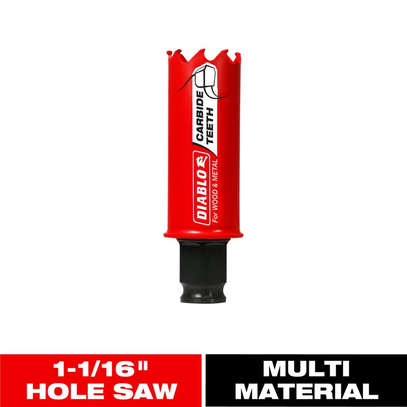 Diablo Snap-Lock Plus 1-1/16 in. Carbide Tipped 2-3/8 in. L X 3/8 in. D Hole Saw