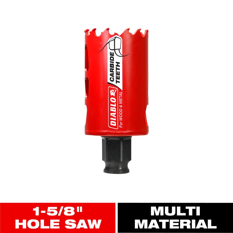 Diablo Snap-Lock Plus 1-5/8 in. Carbide Tipped 2-3/8 in. L X 3/8 in. D Hole Saw