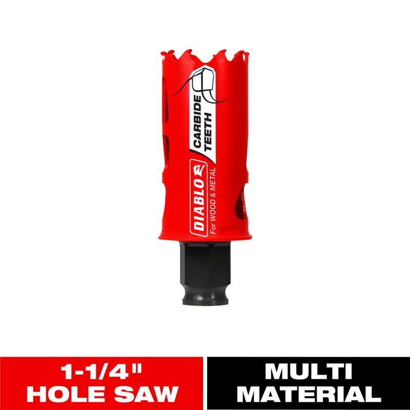 Diablo Snap-Lock Plus 1-1/4 in. Carbide Tipped 2-3/8 in. L X 3/8 in. D Hole Saw