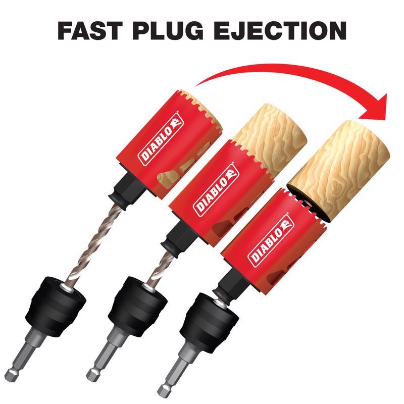 Diablo Snap-Lock Plus 2 in. Carbide Tipped 2-3/8 in. L X 3/8 in. D Hole Saw
