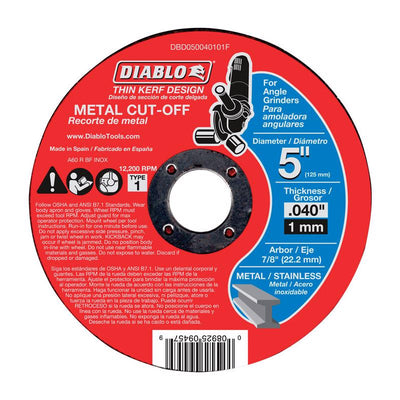 Diablo 5 in. D X 7/8 in. Aluminum Oxide Metal Cut-Off Disc