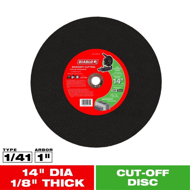 Diablo 14 in. D X 1 in. Aluminum Oxide High Speed Metal Cut-Off Disc