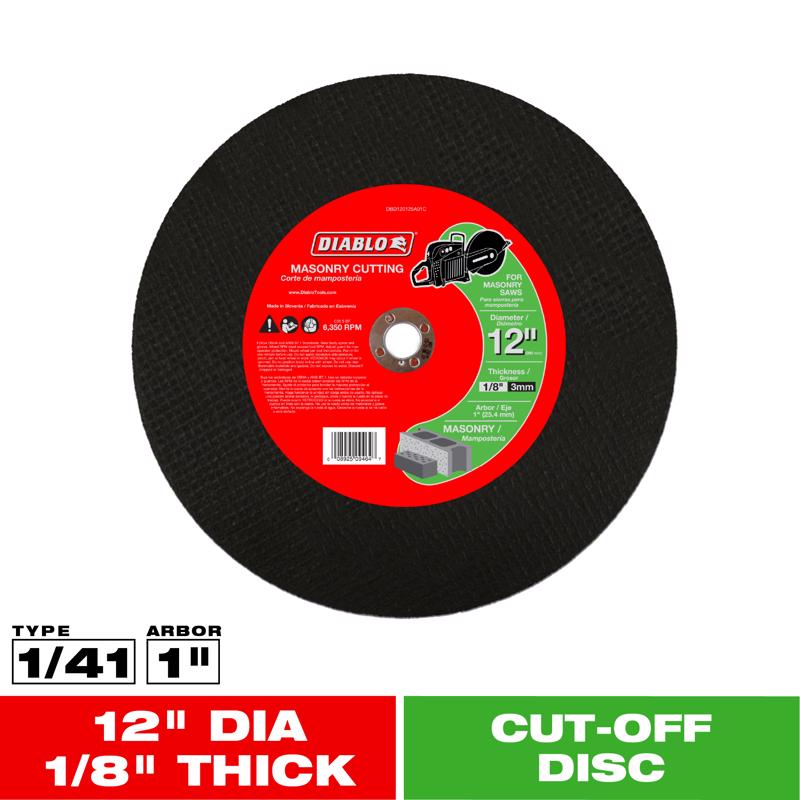 Diablo 12 in. D X 1 in. Aluminum Oxide High Speed Metal Cut-Off Disc