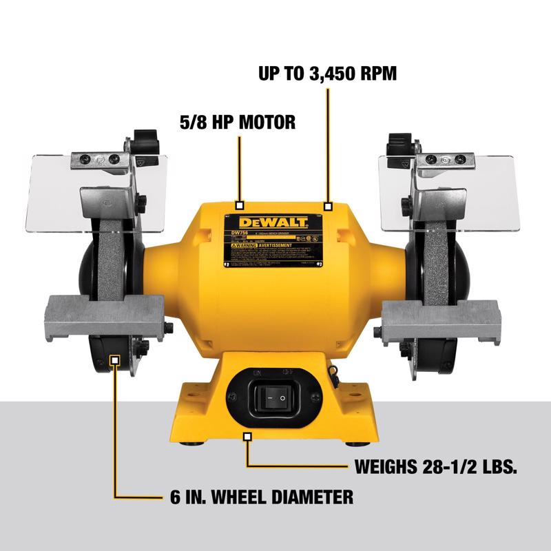 DeWalt 4 amps 6 in. Bench Grinder 5/8 HP
