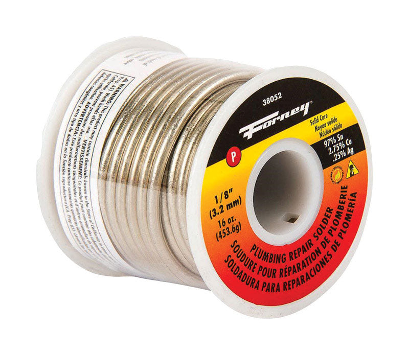 Forney 16 oz Lead-Free Plumbing Wire Solder 1/8 in. D Tin/Copper/Silver 95/5