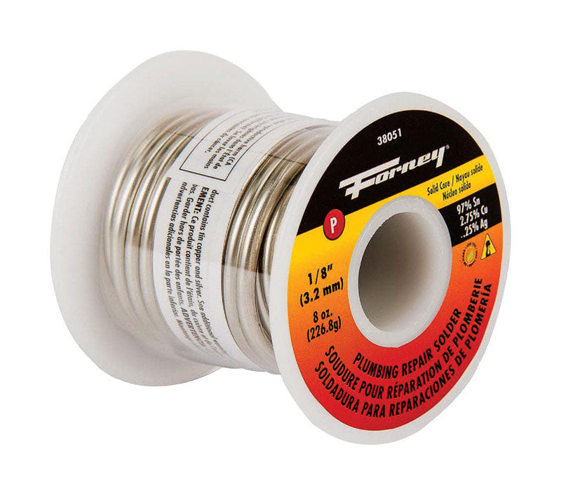 Forney 8 oz Lead-Free Plumbing Wire Solder 1/8 in. D Tin/Copper/Silver