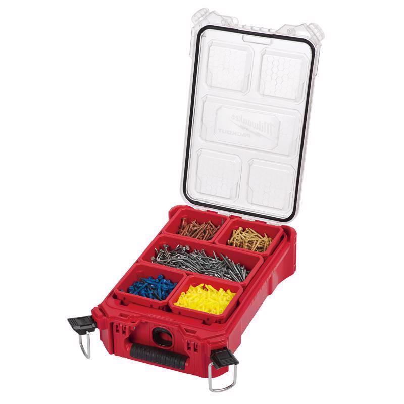 Milwaukee Packout 9.8 in. W X 15.2 in. D Compact Organizer Impact-Resistant Poly 5 compartments Red
