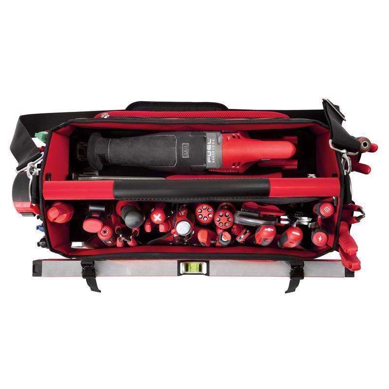 Milwaukee Packout Ballistic Polyester 20" Tool Tote 32 pocket Black/Red