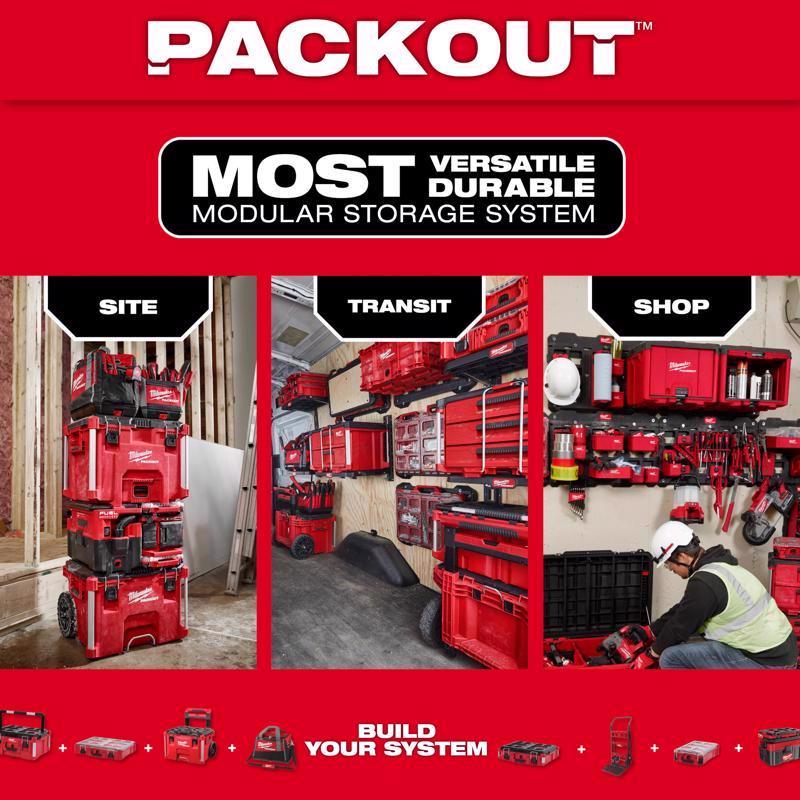 Milwaukee Packout Ballistic Polyester 20" Tool Tote 32 pocket Black/Red