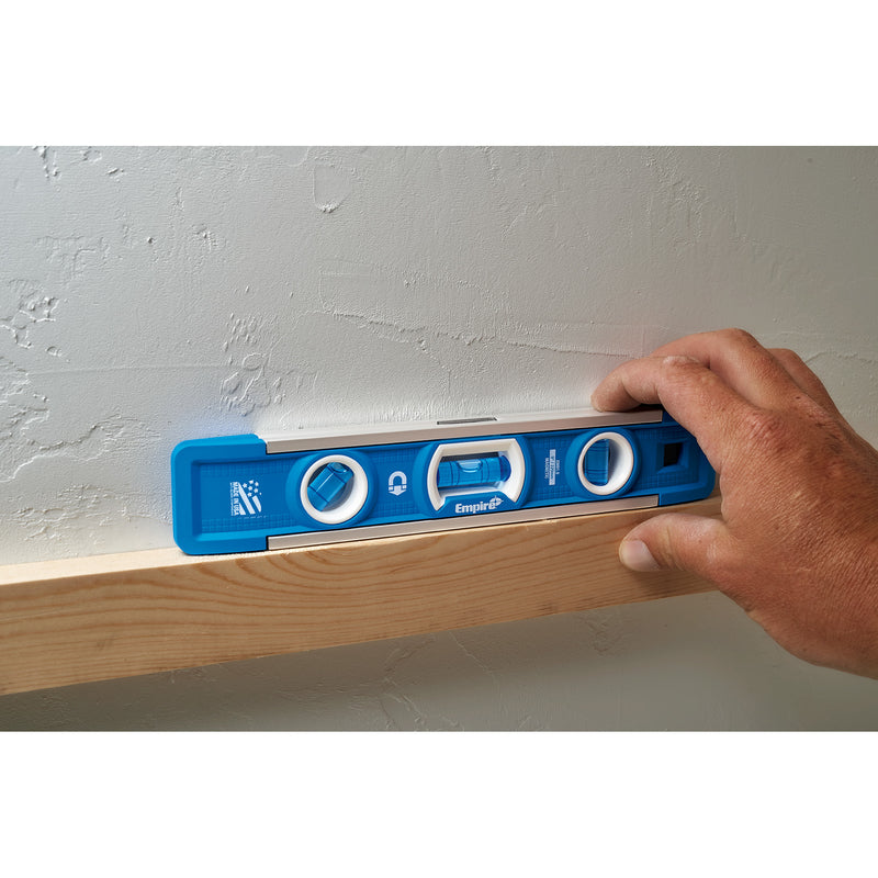 Empire True Blue 9 in. Aluminum Magnetic Torpedo Level 3 vial