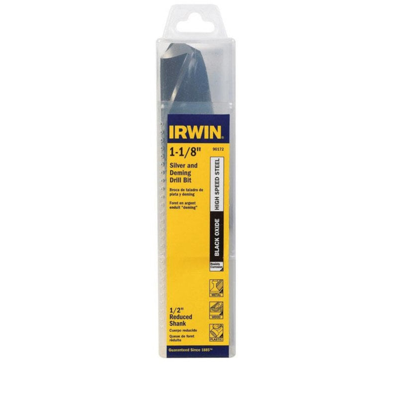 Irwin 1-1/8 in. X 6 in. L High Speed Steel Drill Bit Straight Shank