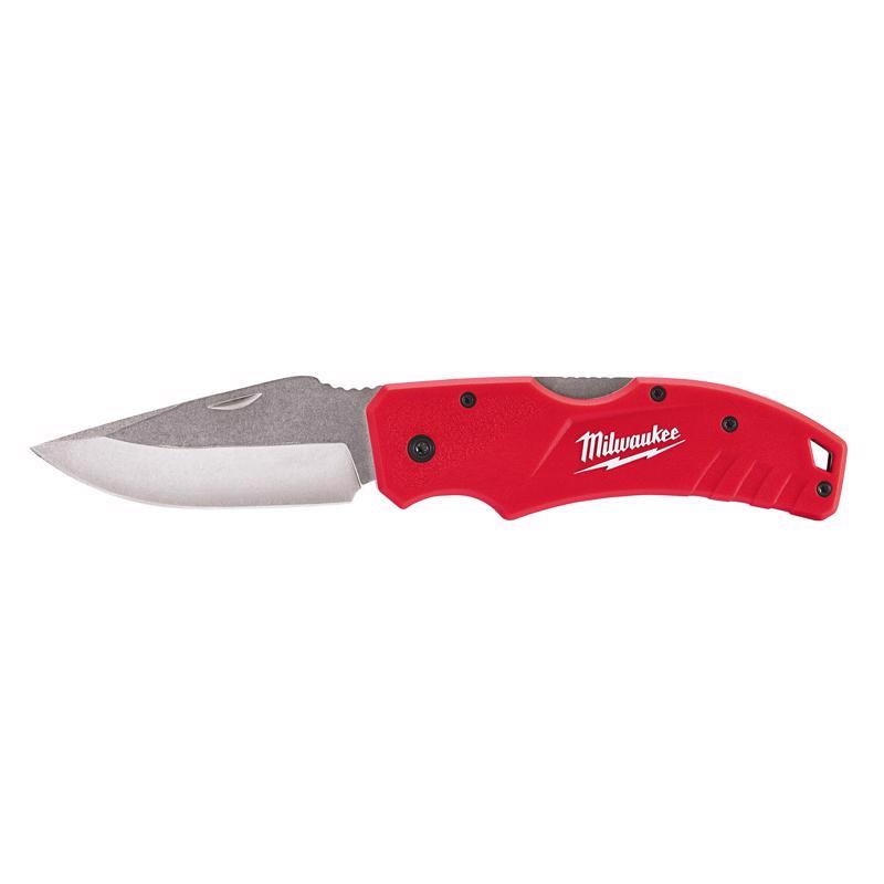 Milwaukee 7-1/4 in. Lockback Folding Pocket Knife Red