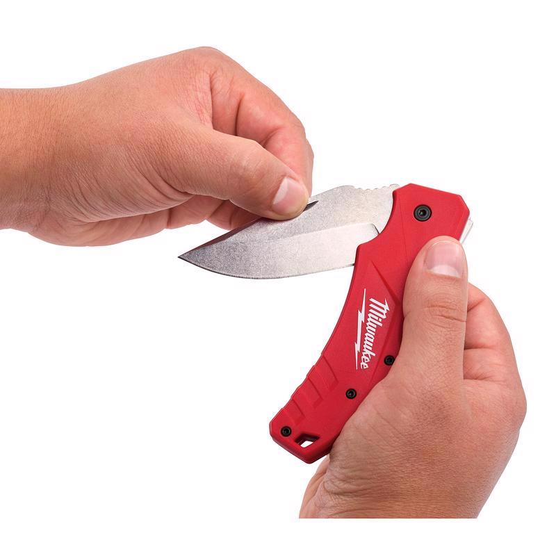 Milwaukee 7-1/4 in. Lockback Folding Pocket Knife Red