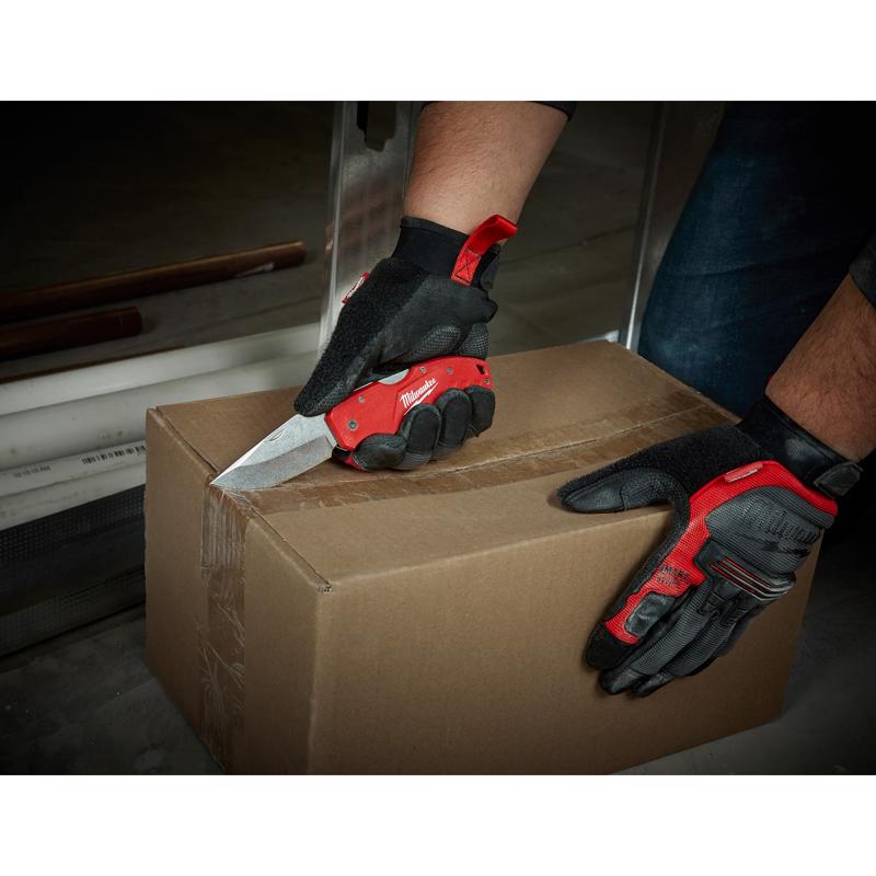 Milwaukee 7-1/4 in. Lockback Folding Pocket Knife Red