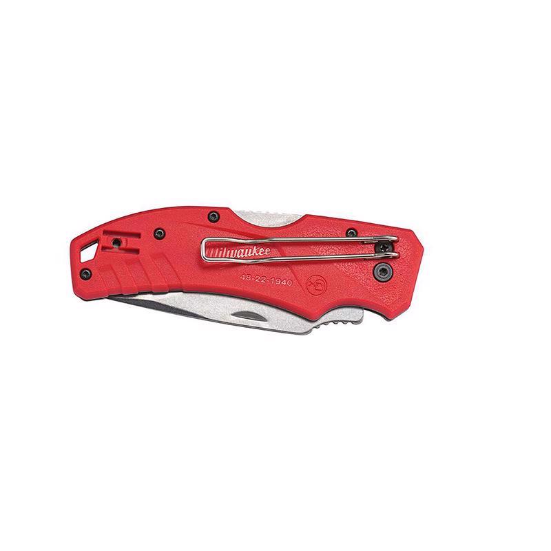 Milwaukee 7-1/4 in. Lockback Folding Pocket Knife Red