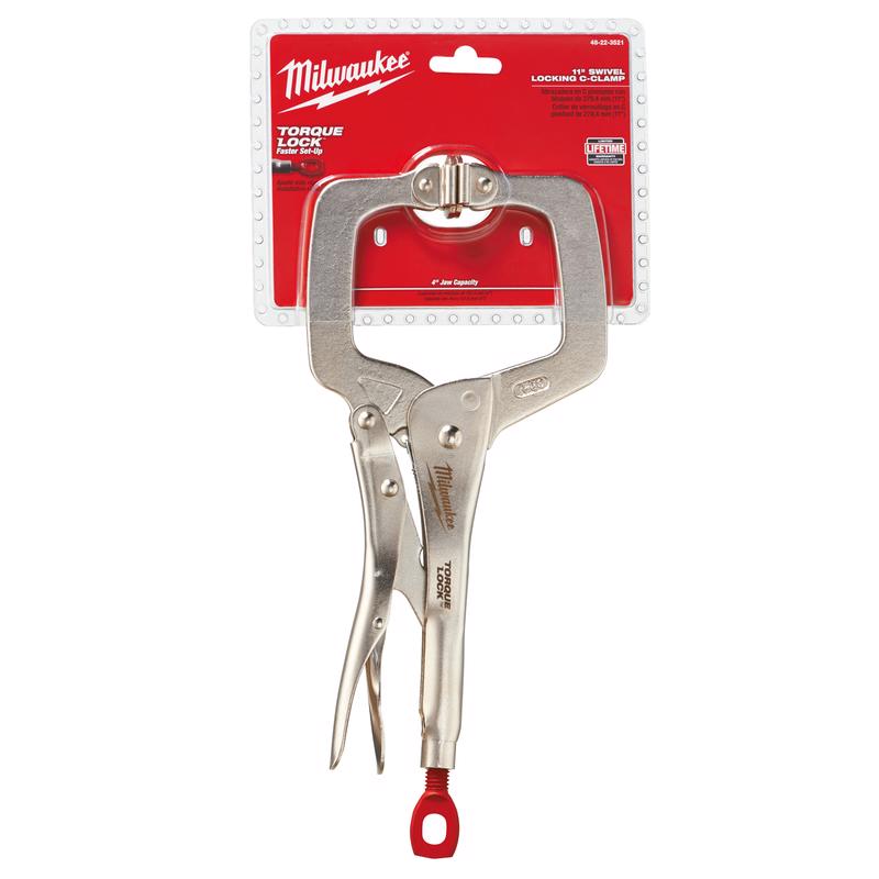 Milwaukee Torque Lock 3-1/2 in. X 4.00 in. D Locking C-Clamp with Swivel Pads 500 lb