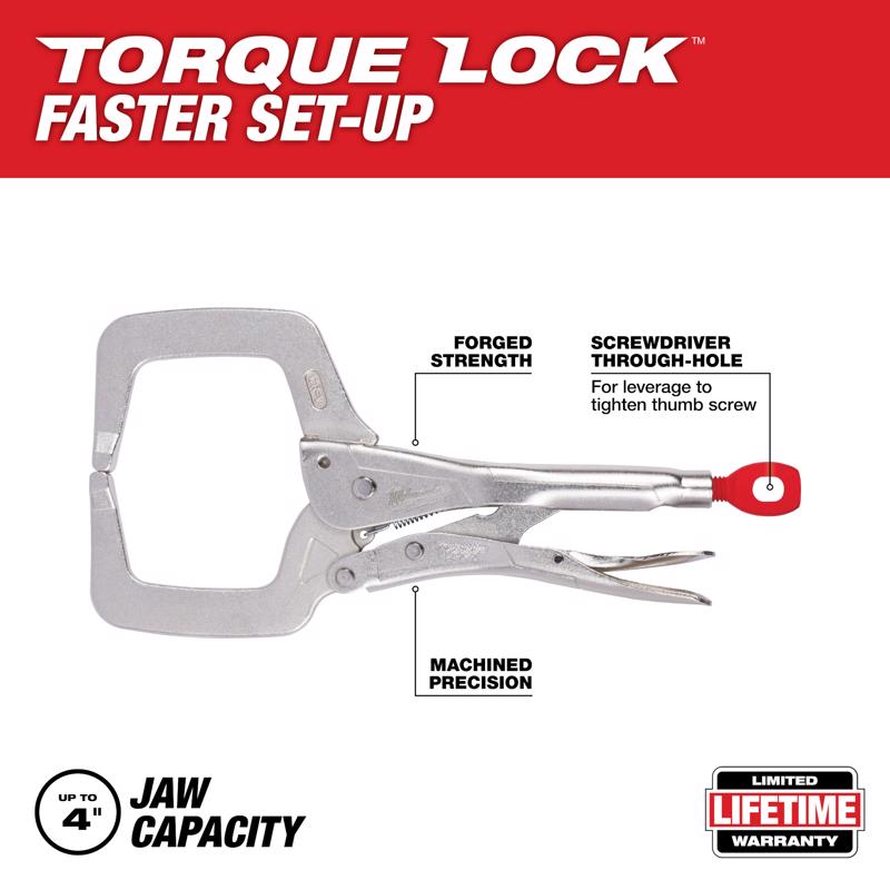 Milwaukee Torque Lock 2 in. X 2-1/8 in. D Locking C-Clamp 500 lb