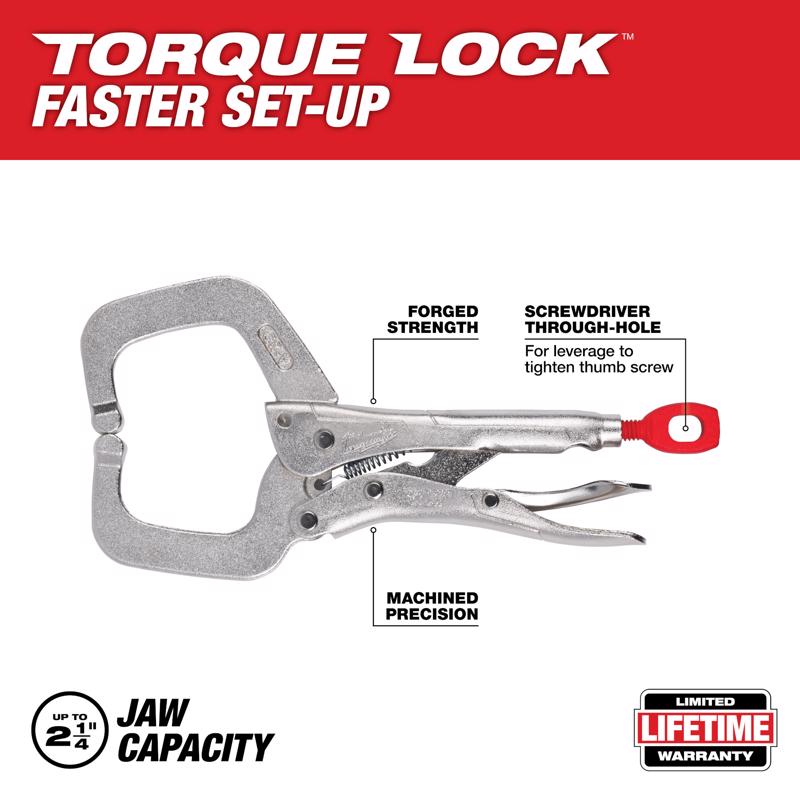 Milwaukee Torque Lock 2 in. X 2-1/8 in. D Locking C-Clamp 400 lb