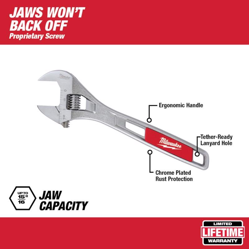 Milwaukee SAE Adjustable Wrench 8.95 in. L