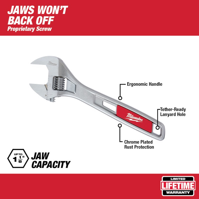 Milwaukee SAE Adjustable Wrench 10.85 in. L