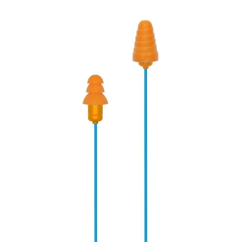 Plugfones Guardian Plus 29 dB Nylon/Silicone/Soft Foam 3.5 MM Jack Earplugs/Earphones w/Mic Blue/Ora