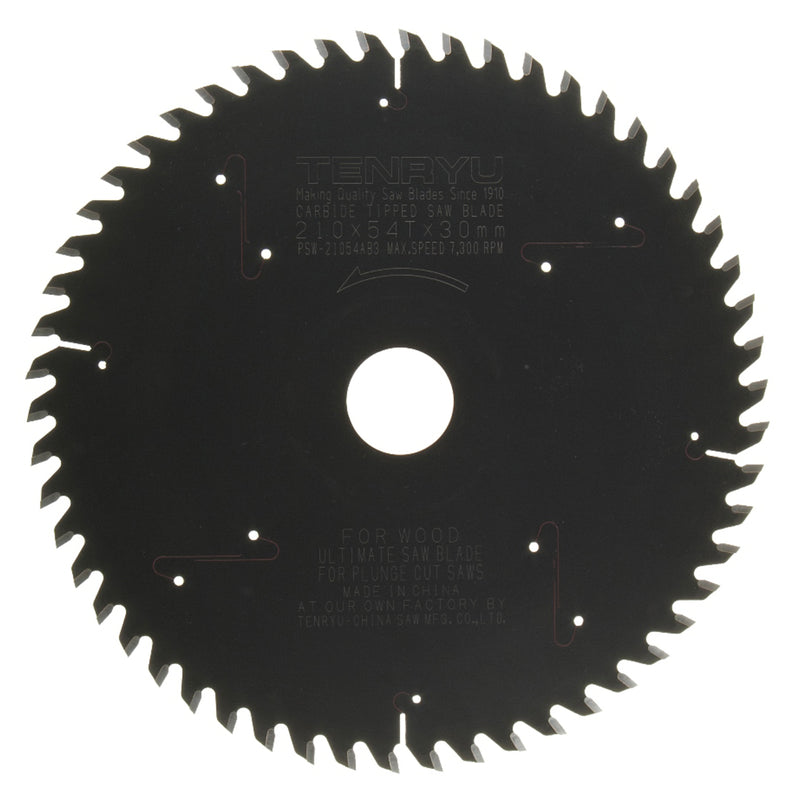Tenryu 210 mm D X 30 mm Plunge Cut PTFE Coated Saw Blade 54 teeth
